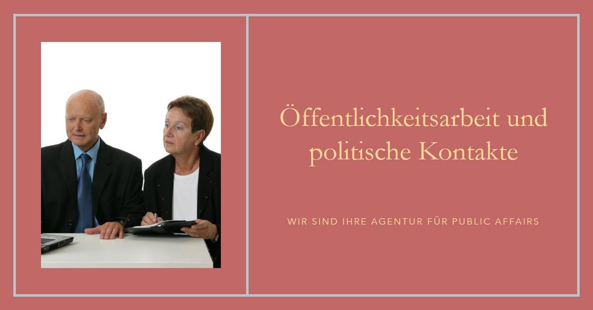 Book a public affairs agency - political contacts at all levels for your company